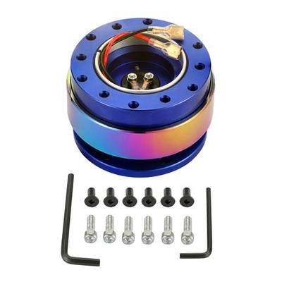 Neo Chrom chnellverschluss lang BLAU Sport Lenkrad SnapOff Quick Release
