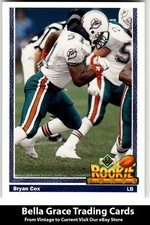 1991 Upper Deck #607 Bryan Cox Miami Dolphins Rookie NFL Football