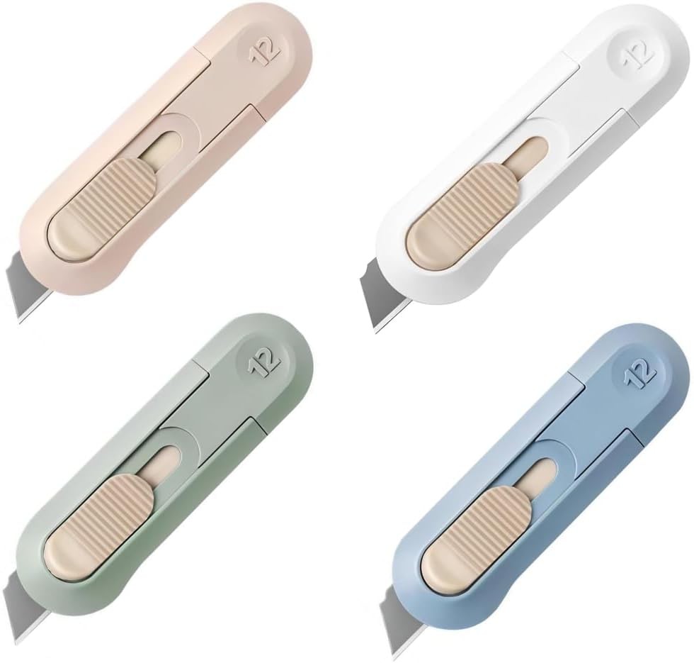 Generic 4pcs Utility Knife,SK5 Retractable Blade Duty Box Cutter Letter Opener,