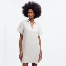 Madewell V-Neck Mini Dress in 100% Linen