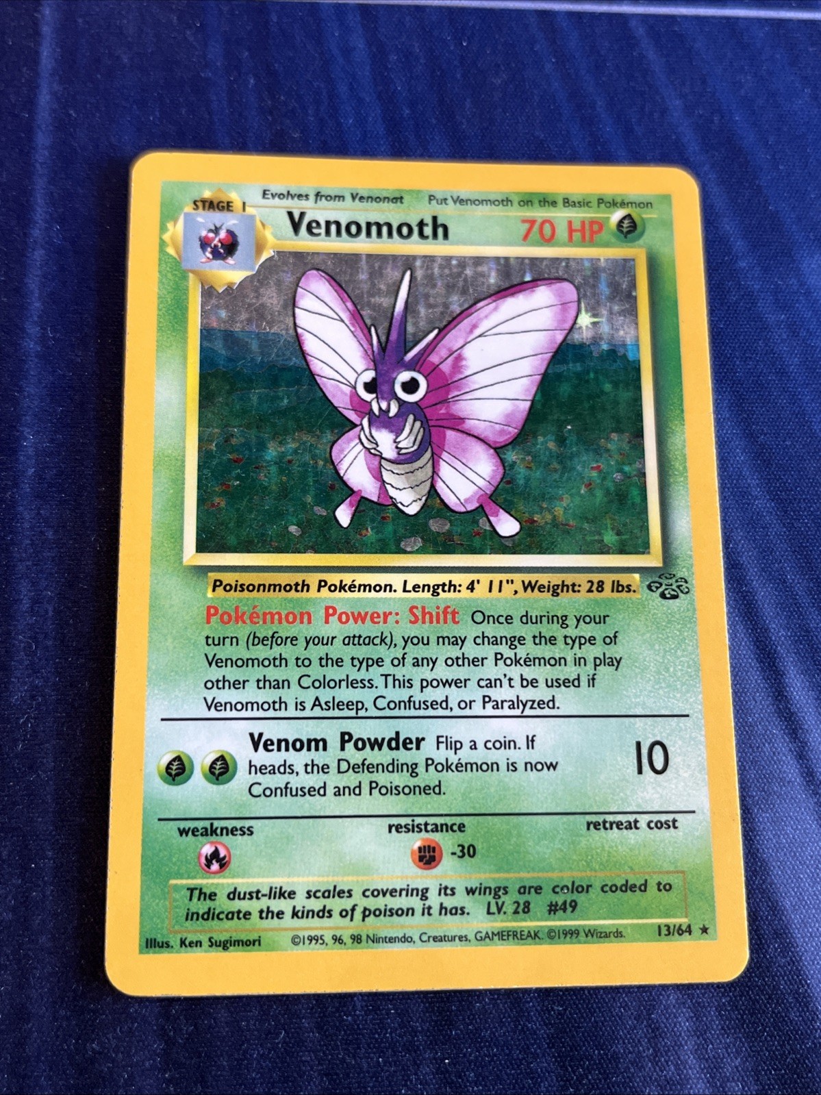 Venomoth 13/64 Holo Rare Pokémon 1999 Jungle - LP