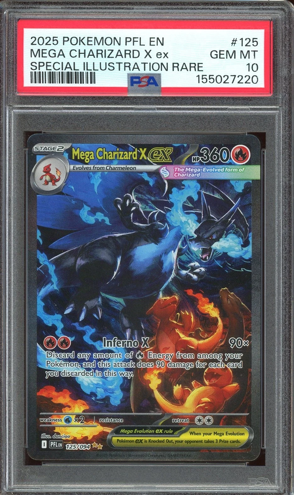 Pokemon Phantasmal Flames #125 Mega Charizard X ex Special Illustration PSA 10