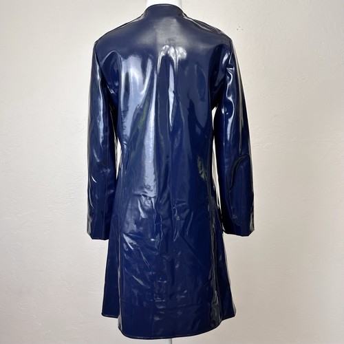 Pierre Cardin Vintage 1960s Space Age Cosmocorps Navy Vinyl Jacket S/XS - Picture 4 of 22