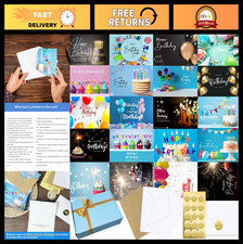 Bulk Birthday Cards Set - 160 Cards with Envelopes, 20 Unique Designs, 4x6 inche