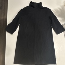 Zara Womens Black Solid Turtleneck 3/4 Sleeve...