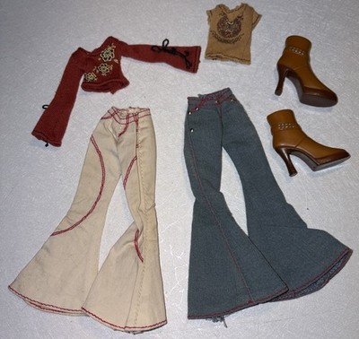 Bratz Sasha Clothing Lot Flaunt Strut Style It Tops Jeans Boots