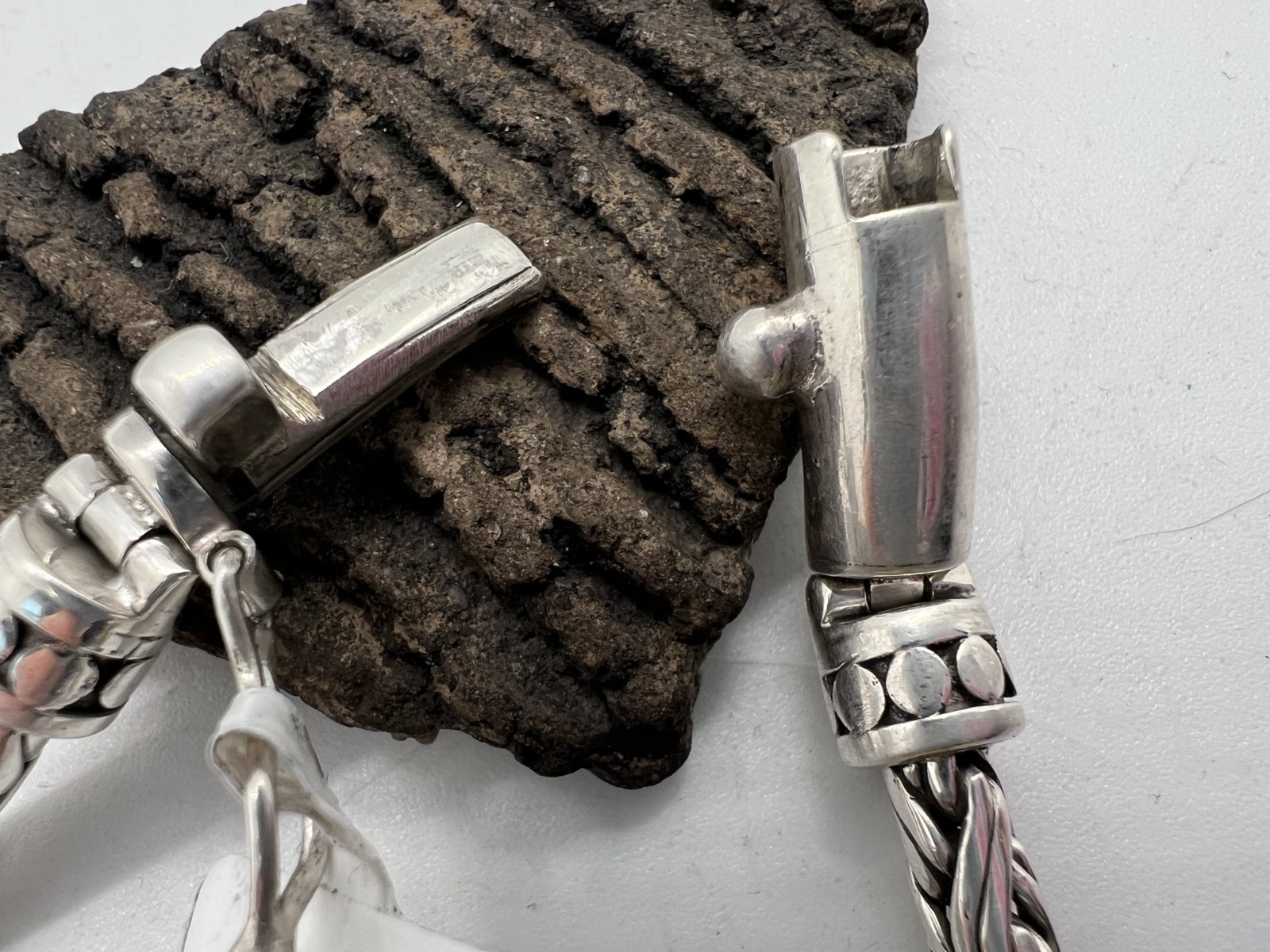 Solid Sterling Silver 18" woven chain necklace Ba… - image 8