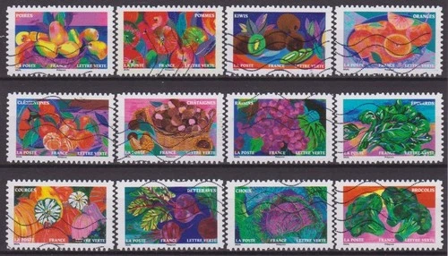 France 2025:12 Carnet Stamps - Autumn Garden - Used
