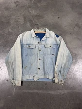 Vintage 60s Chain Stitched Faded Distressed Demin Jean Jacket Men’s Size L