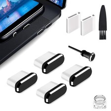 Fanoshon USB C Dust Plug, Type C 0.39 0.15 0.08 Inch, 01 Midnight Black
