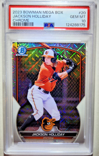 2023 Bowman Chrome Prospects Jackson Holliday #BCP-20 Mojo Refractor PSA 10 Gem