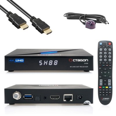 OCTAGON SX88 WL V2 4K UHD S2+IP 5G WiFi 1xDVB-S2 E2 Linux Smart TV Sat Receiver