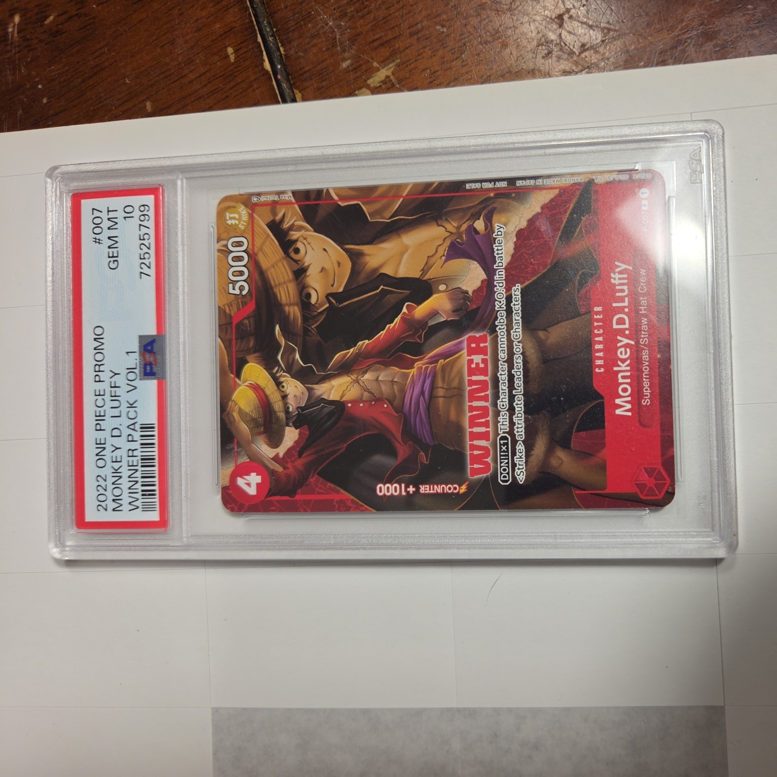 Monkey.D.Luffy - P-007 (Winner Pack Vol. 1) P-007 One Piece Promotion Cards...