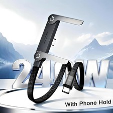 240W PD Fast Charging Wire Type C To USB Type C Cable Foldable Phone Holder 1.5M