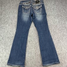 Miss Me "Easy Boot" LOW RISE Jeans Women  s Embellished Rhinstone - Size 27x30