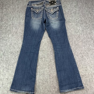 Miss Me ''Easy Boot'' LOW RISE Jeans Women s Embellished Rhinstone - Size 27x30