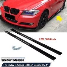 2.2m Universal Seitenschweller Spoilerlippe Splitter Diffusor Glänzend Schwarz