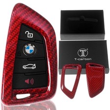 Auto Schl�ssel H�lle CARBON Optik Rot f�r BMW X5 F15 X6 F16 2er F45 F46 X1 F48