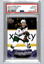 Brock Faber 2023-24 Upper Deck UD Canvas Young Guns Rookie #C101 PSA 10