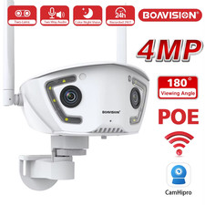 Wifi Surveillance Camera Outdoor 4MP POE Dual Lens 180  Ultra Wide Angle AI Huma