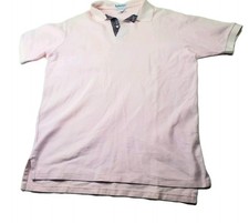 Vntg Burberrys Mens Polo Shirt Large Pink Made In USA 1990s Burberry 100 Cotton