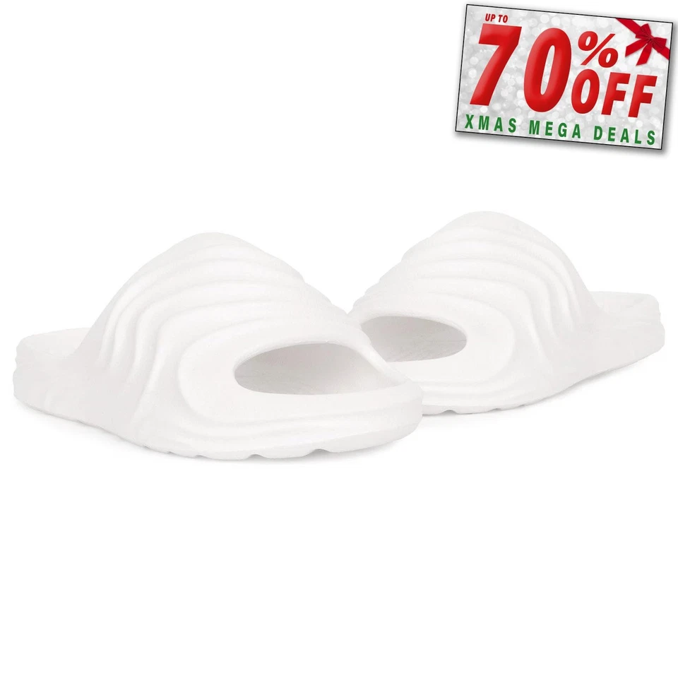 Archive Wave Mens Sandals Summer Beach Sliders Pool Footewear White