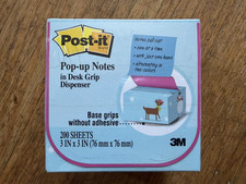Vintage Post it Pop-up Note in Desk Grip Dispenser 200 Sheet Reindeer NOS