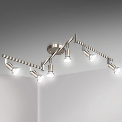 Unicozin LED 6 Light Track Lighting Kit, 46.5'' Matt 6 Light, Nickel