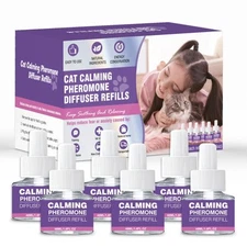 6 Pack Cat Calming Pheromone Diffuser Refill 48ml Reduce Stress and Anxiety