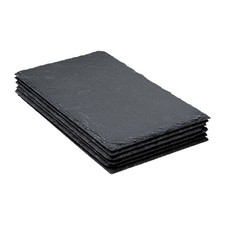 Teller-Set in Schiefer-Optik, Fingerfood-Geschirr, 6-teilig, 18 x 30 cm