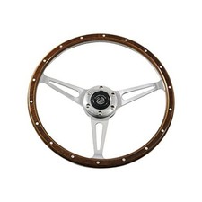14'' Classic Wood Steering Wheel Riveted with Horn Button 14    121105-BH0