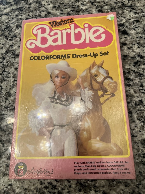 Vintage Barbie 1982 Mattel #657 Western Barbie Colorforms Sealed