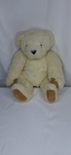 The Vermont Teddy Bear Co 16" Jointed Teddy Bear Beige Plush Made USA Blue Eyes