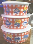 Disney Mickey Mouse Picnic Bowl & Lids Melamine 3 Piece Stacking Bowls Set  — photo 1