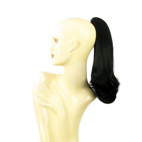 Extension mi-longue 40cm noir pour donner du volume aux cheveux fins - Postiche Réf 8-1B
