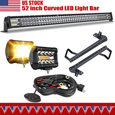 52inch Light Bar 4strobe Led Pods Mounting Brackets For 07-18 Jeep Wrangler Jk