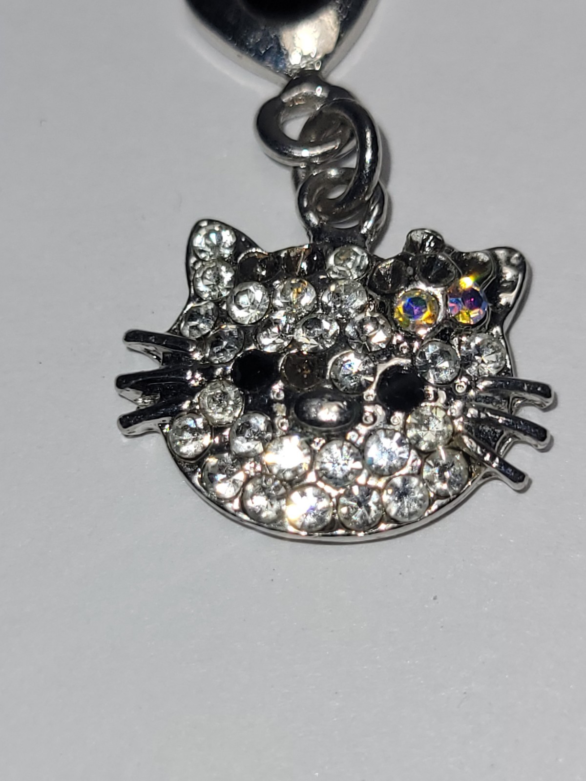 Silvertone Hello Kitty Charm Clear Rhinestone Acc… - image 2