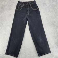Vintage 90's Y2K Solo Semore Jeans Mens 28 Black Baggy Wide Leg Made In USA
