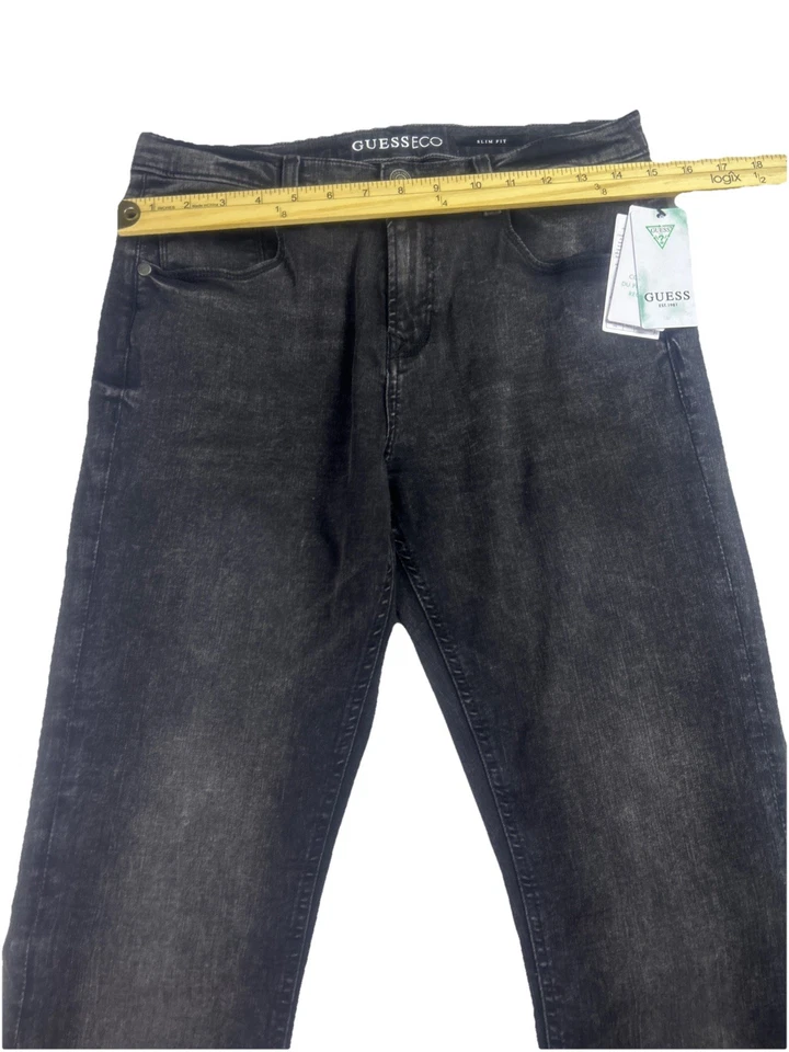 Pantalones de mezclilla GUESS Los Angeles para niños rectos ajustados negros oscuros talla 18 nuevos con etiquetas $60 Foto 4 de 4