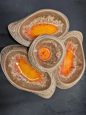 Vintage California Pottery Chip & Dip Set #962