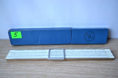 Vintage Soviet Logarithmic Wooden Slide Rule Manual Calculator in Case USSR 1972