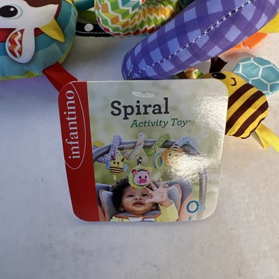 New Baby Infantino Spiral Activity Toy Blue Green Topsy Turvy Pink Pig Bumblebee
