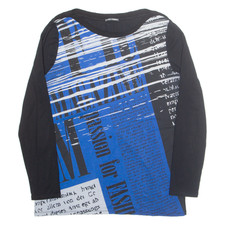 FIORELLA RUBINO blusa donna stampata strass blu fantasia pazzesca XL