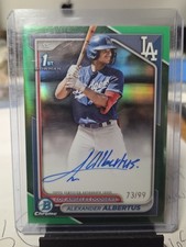 2024 Bowman Chrome Prospects Alexander Albertus 1st Auto Green Refractor