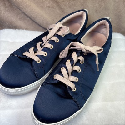 J/ SLIDES NYC Sneakers Blue Satin Size 10, EUC