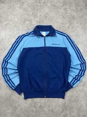 Adidas Vintage 80 s Track Jacket Blau/Hellblau 3-Streifen Trefoil Retro Y2K Gr.M