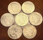 Lot Of 7:  1922-1926 Silver Peace Dollar 90% Silver 4.64 Troy Oz
