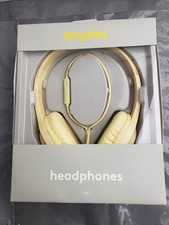 New Heyday Wired On Ear Headphones with 4' Cable 3.5mm Plug  Microphone YELLOW