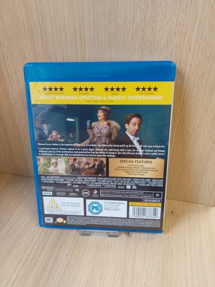 Florence Foster Jenkins Blu-ray (2016) Meryl Streep, Frears cert PG FREE Post - Image 2 of 2