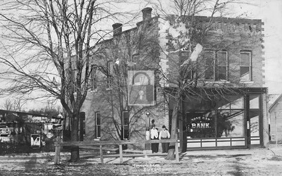 Street View Bank Bone Gap Illinois IL - Reprint